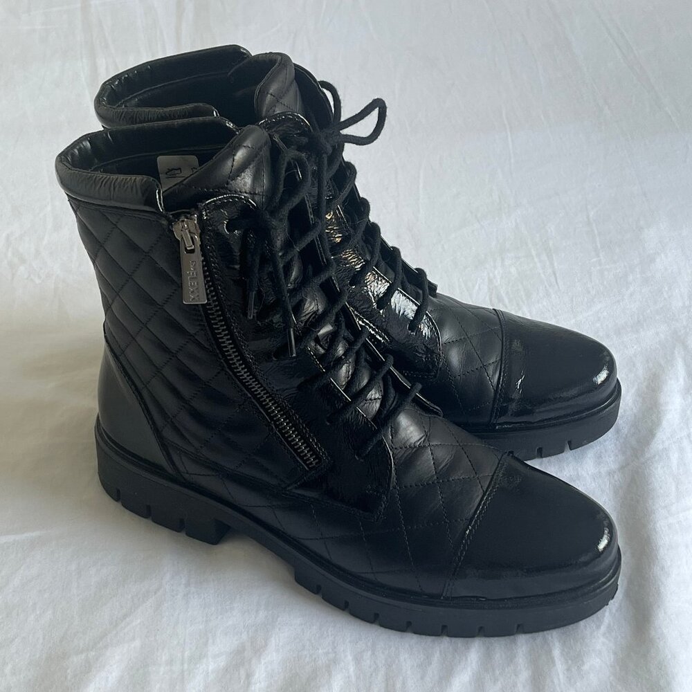 Genuine Leather Quilted Boots Size 10